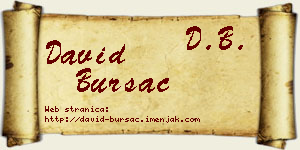 David Bursać vizit kartica